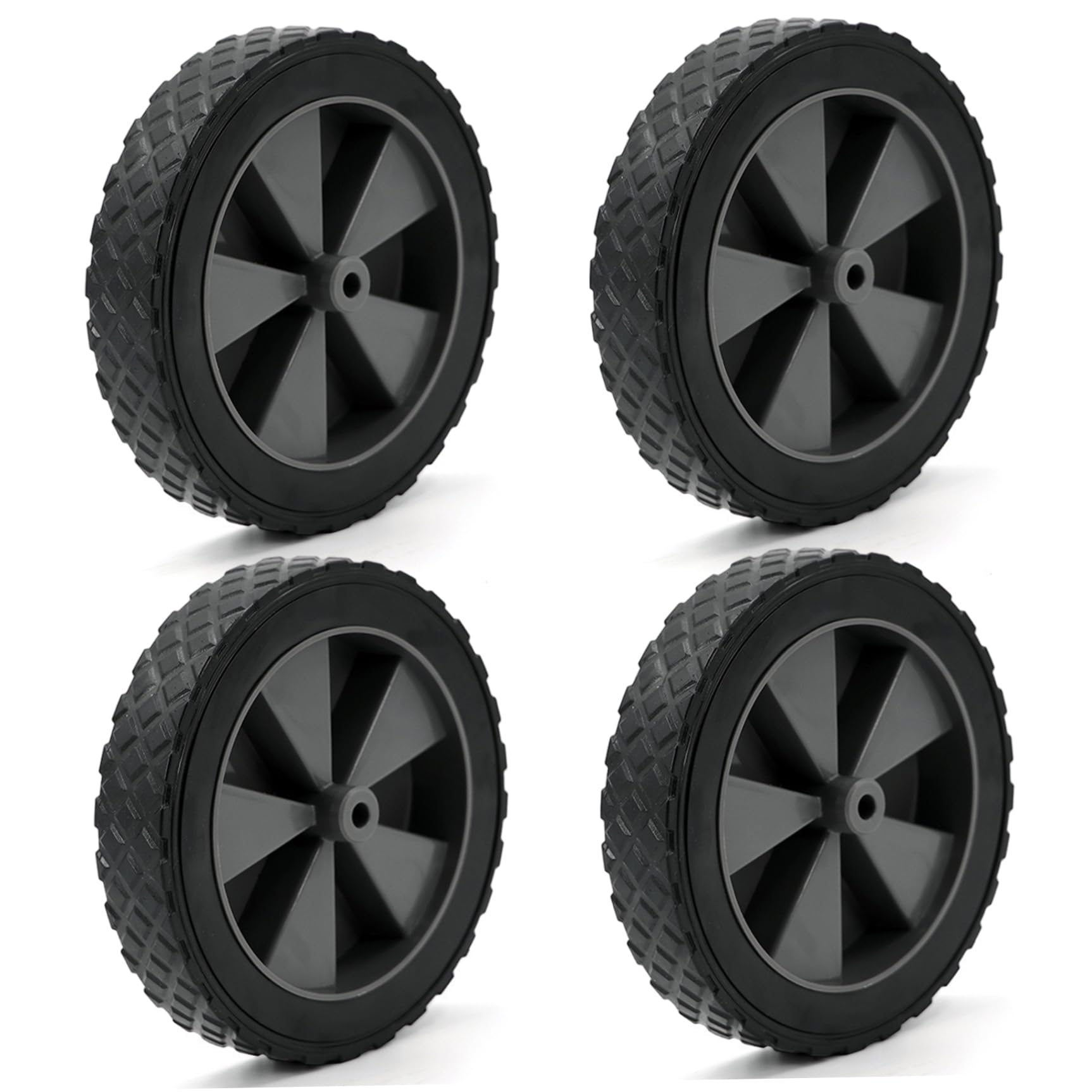 4-Pack Folding Wagon Replacement Wheels - 5 Inch Hand Truck Tires Fit for Most Camping Carts & Utility Wagons, Wagon Wheels Replacement