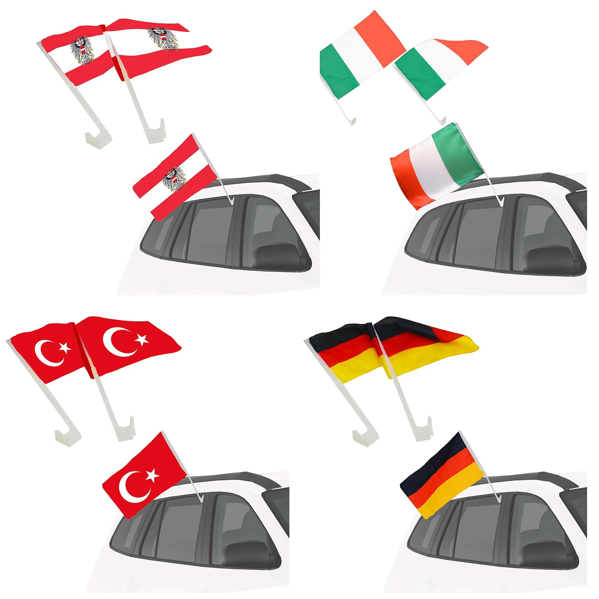 Taffstyle Lot de 2 drapeaux de voiture Portugal - Drapeau supporter Coupe du monde Basketball Handball