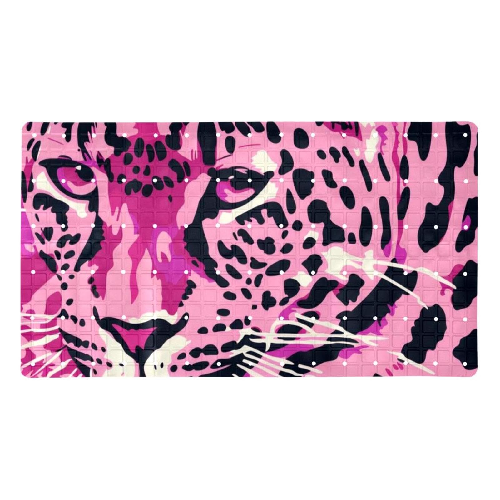 Tapis de bain rose léopard antidérapant pour éviter les glissades et sécuriser le sol
