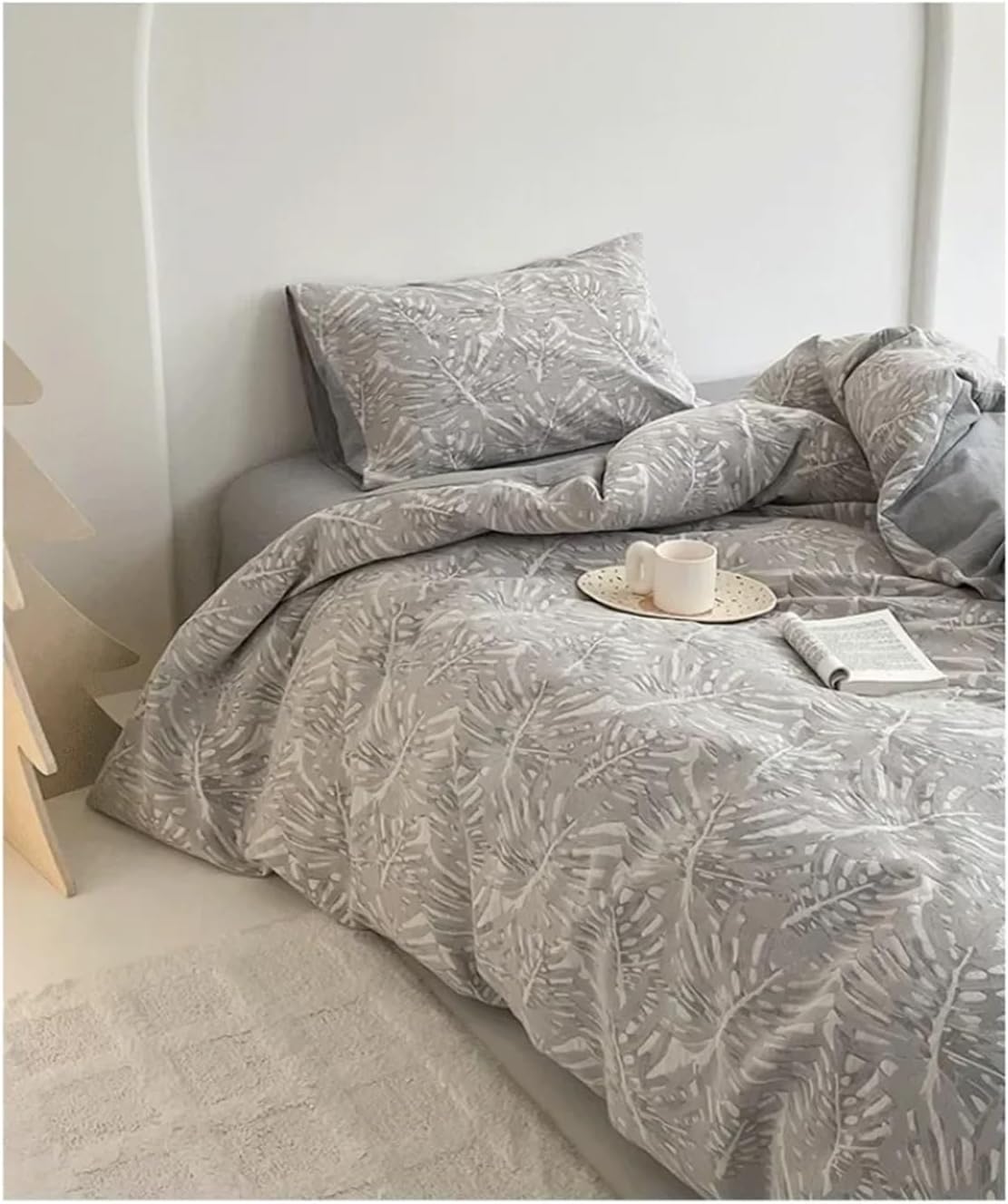 Three Layer Yarn Four Piece Set 100 Cotton Cotton Gauze Bed Sheet, Quilt Cover, Fitted Sheet, Retro Bedding,Bed