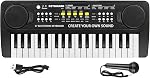 M SANMERSEN Clavier pour piano enfant - 37 Keys Pianos pour les enfants Débutants Piano électronique avec Microphone Jouets musicaux éducatifs pour 3 4 5 6 Année Vieux Garçons Filles Cadeaux , Double Haut-parleur, Jouets éducatifs musicaux, Cadeau anniversaire pour 3 4 5 6 7 8 Année Fille