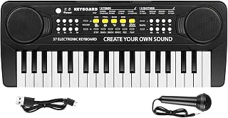 MSANMERSEN 37 Keys Kids Piano Keyboard with Microphone - Electronic Musical Toy for 3-8 Year Old Beginners Boys Girls