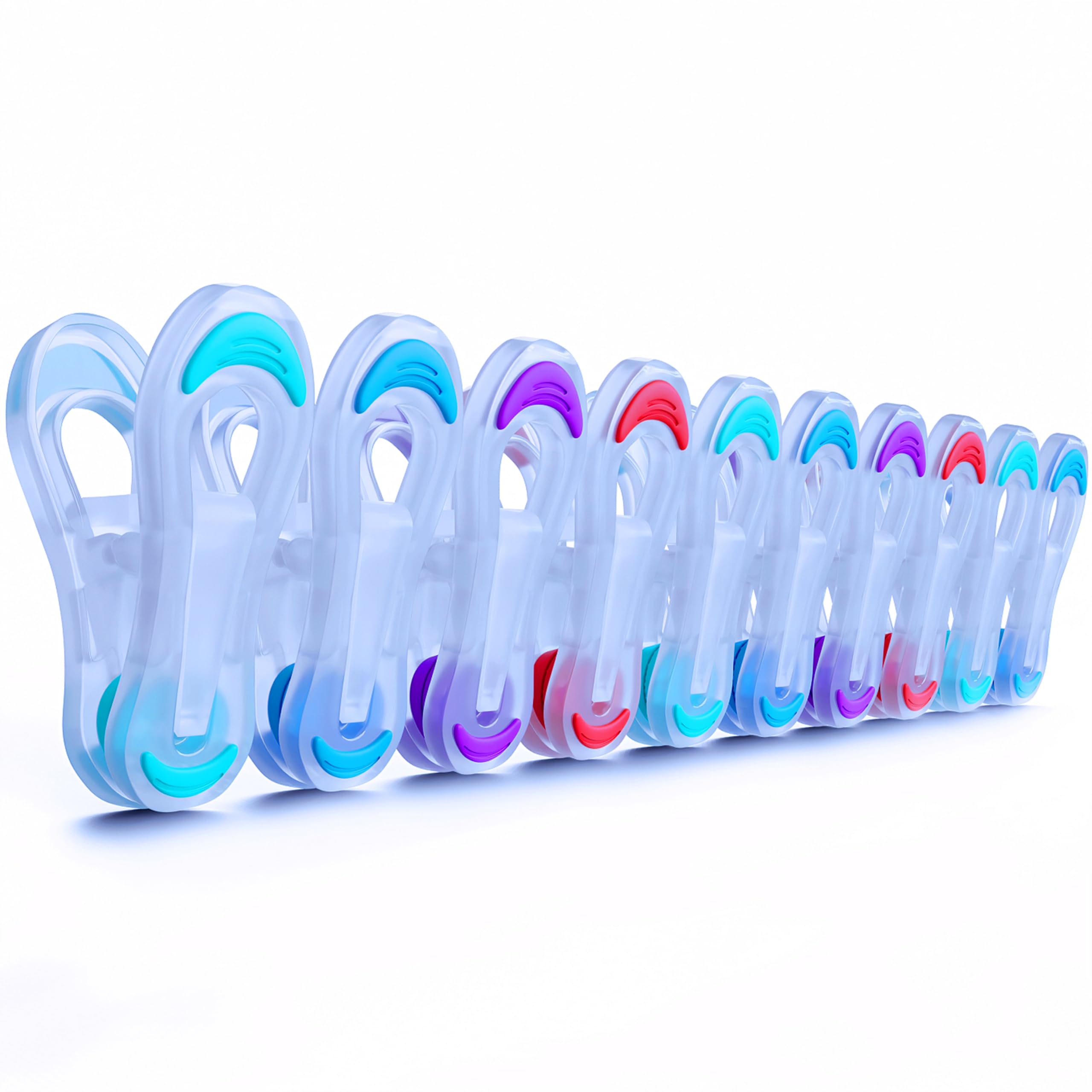 Clothes Pegs for Washing Line, Soft Grip, No Metal, No Rust, Springless Laundry Pegs for Airers & Rotary Dryers, Gentle on Fabrics, Pack of 24