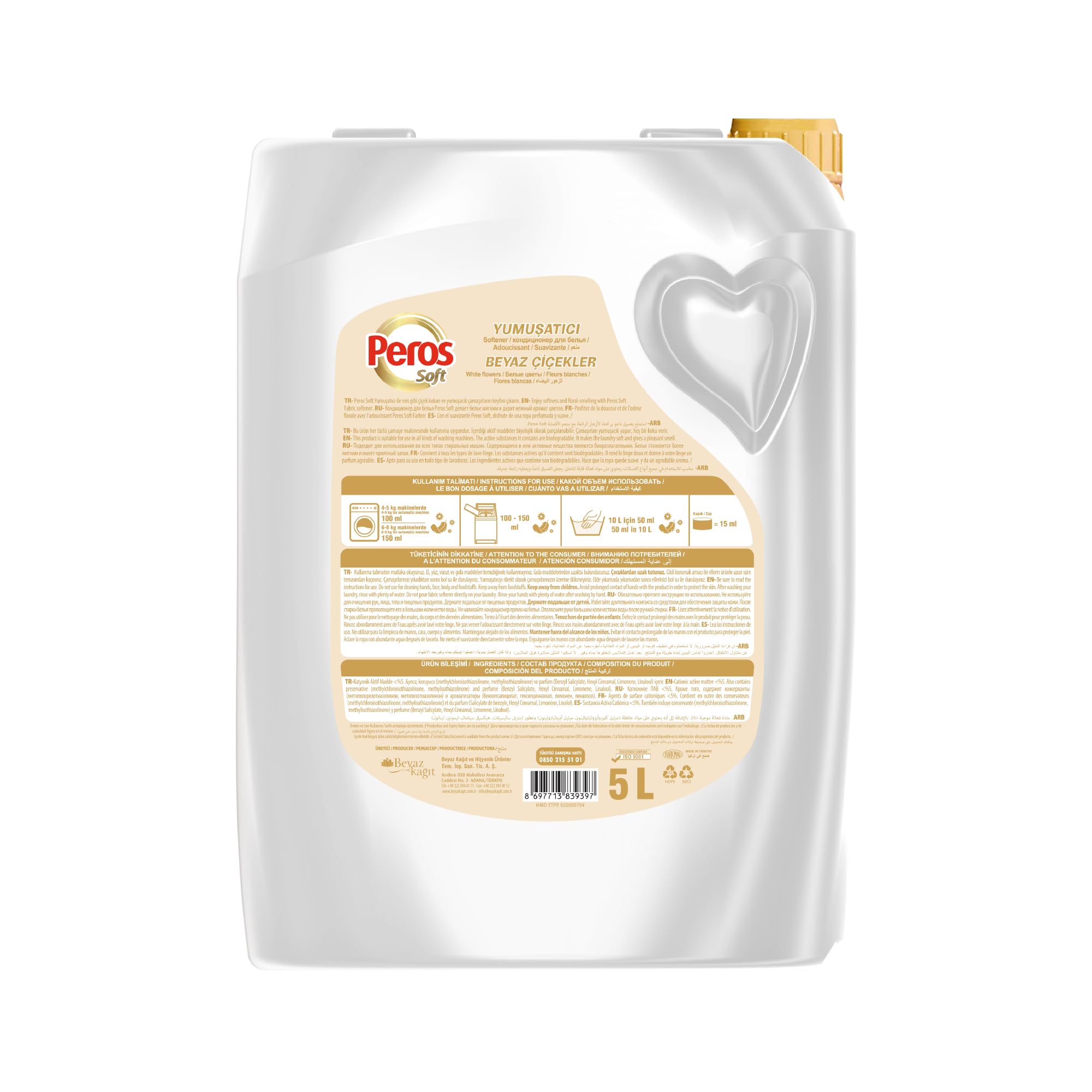 Peros Soft Yumuşatıcı Beyaz Çiçekler 5000 ml
