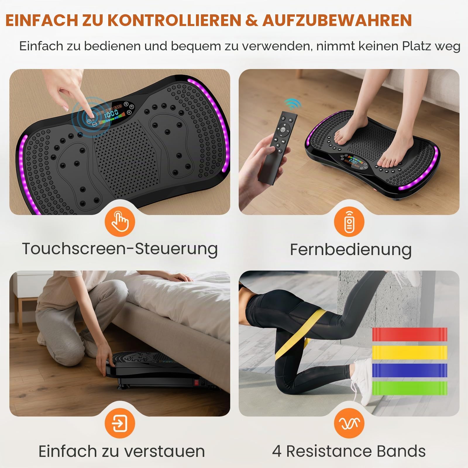 IERAKOR Vibrationsplatte mit Bluetooth und 9 Programmen