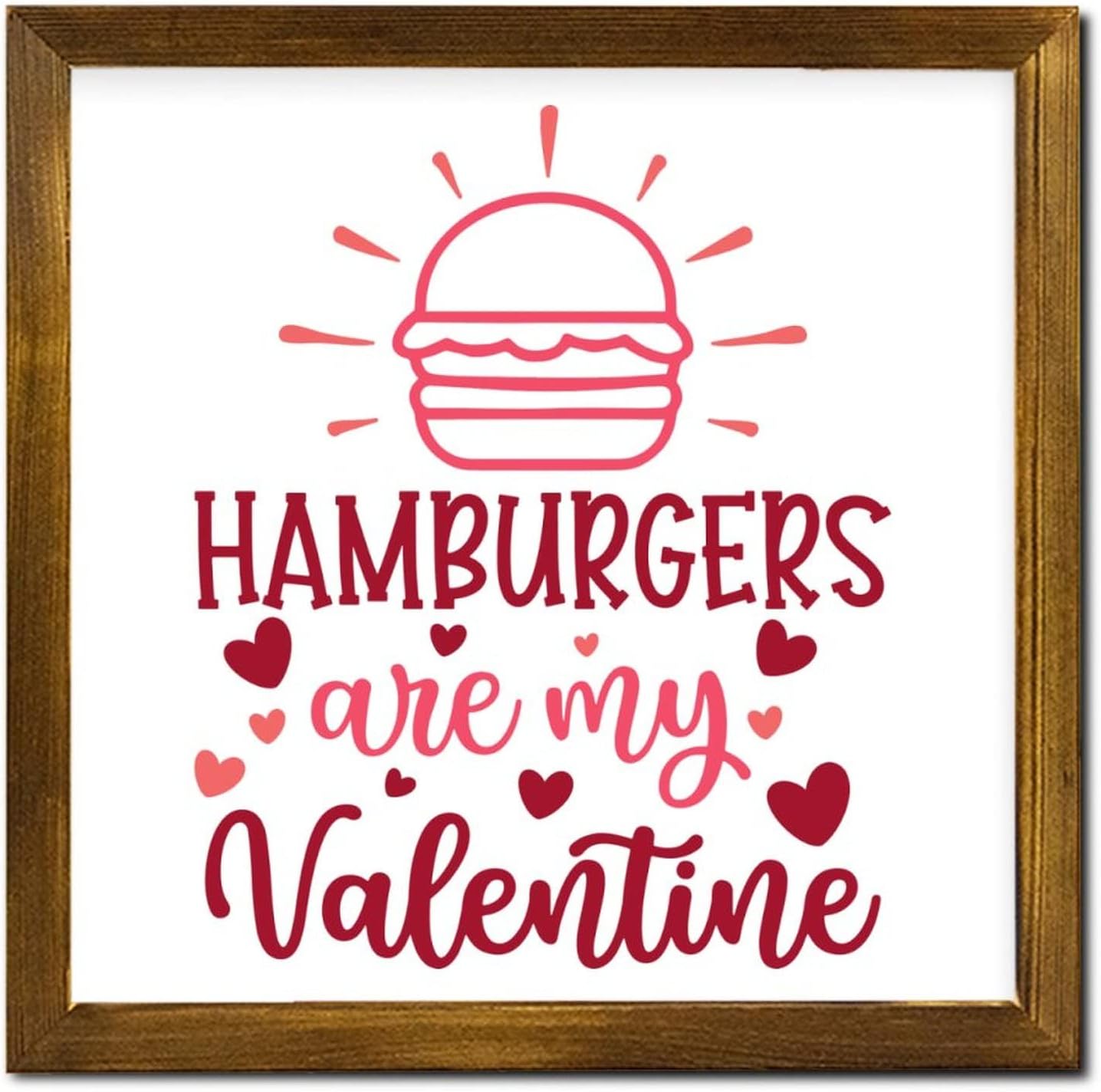 Little Miss Valentine Wood Framed Wall Sign Valentine's Day Sweet Quotes Wall Framed Wood Signs Valentine's Day Decor Wood Framed Wall Hanging Sign Art Decor for Playroom 16x20in