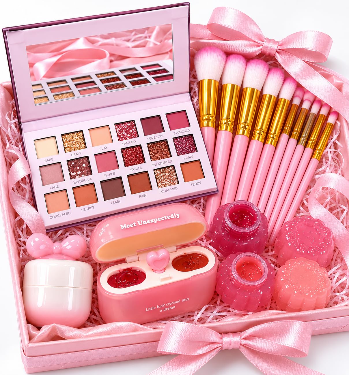 5 in. One makeup book Hot Glam Multi Colour Palette, Highly Pigmented, Blendable, highlter lip pallets eyeshadow blush concelar everything in one All Skin Tones, with Free Lip Oil-image-49