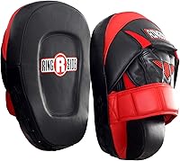 Ringside Pro Punch Mitts Red/Black - Professional Boxing Focus Mitts with Angled Sweet Spot & Max Foam Padding