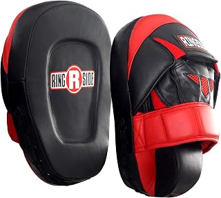 Ringside Pro Punch Mitts Red/Black - Professional Boxing Focus Mitts with Angled Sweet Spot & Max Foam Padding