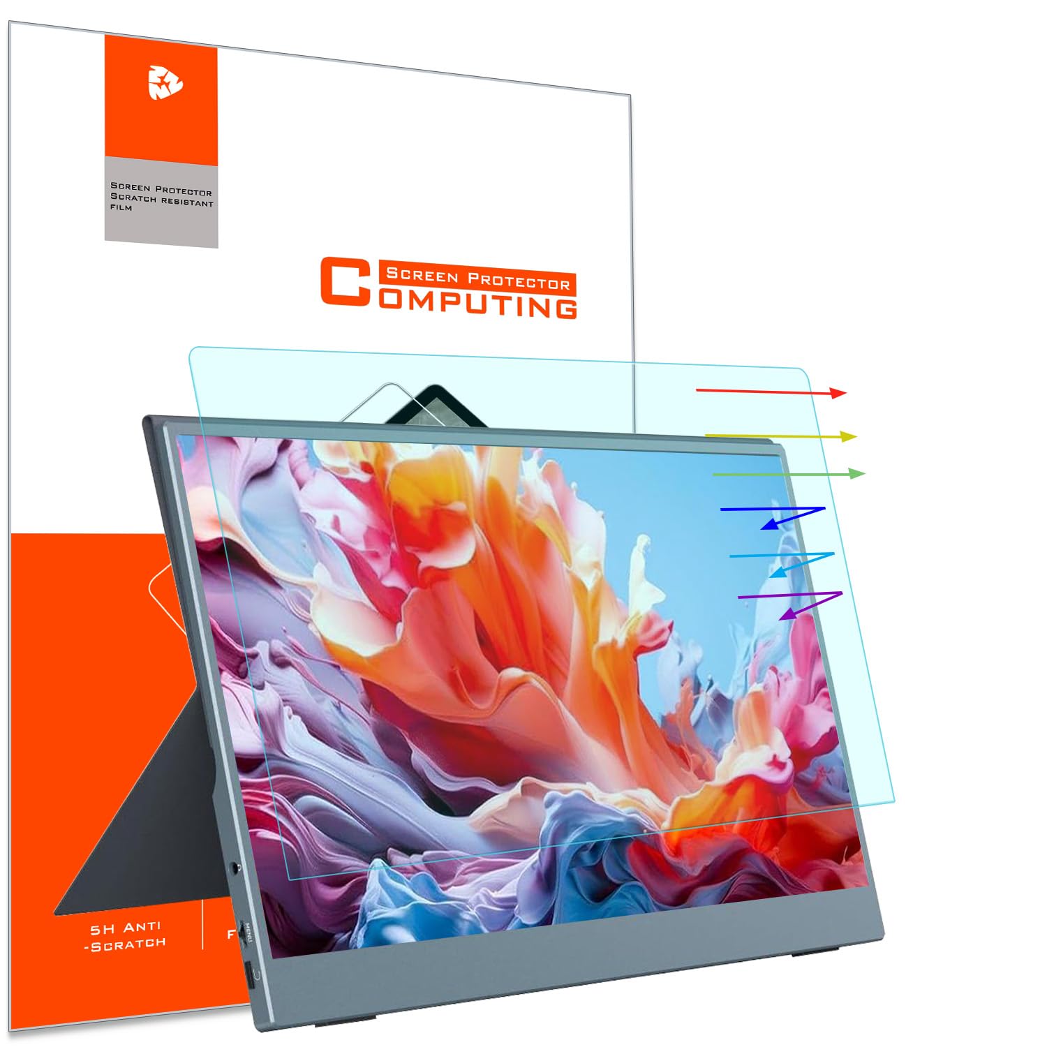 Anti Blue Light Portable Monitor Screen Protector for 16" ARZOPA/MNN/KYY/VILVA/ASUS/FANGOR/ViewSonic/QQH Portable Monitor 16:10, Eye Protection Blue Light Glare UV Blocking Shield Filter Film