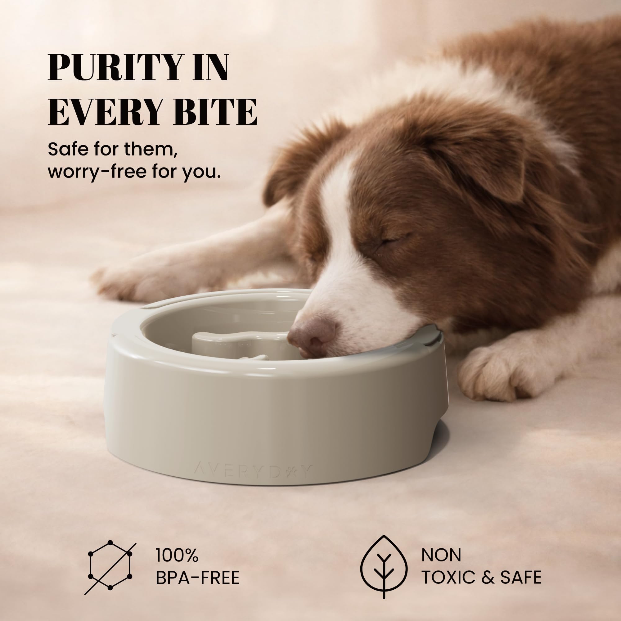 AVERYDAY Juego de 3 cuencos de alimentación lenta para perros, cuencos intercambiables con peso, cuenco de alimentación antideslizante para comida húmeda, seca y cruda para perros, plato profundo de