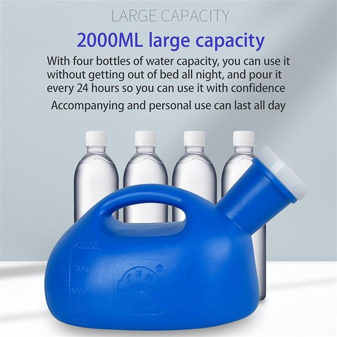 Urinal portátil masculino con tapa antivuelco blanco miniatura 8