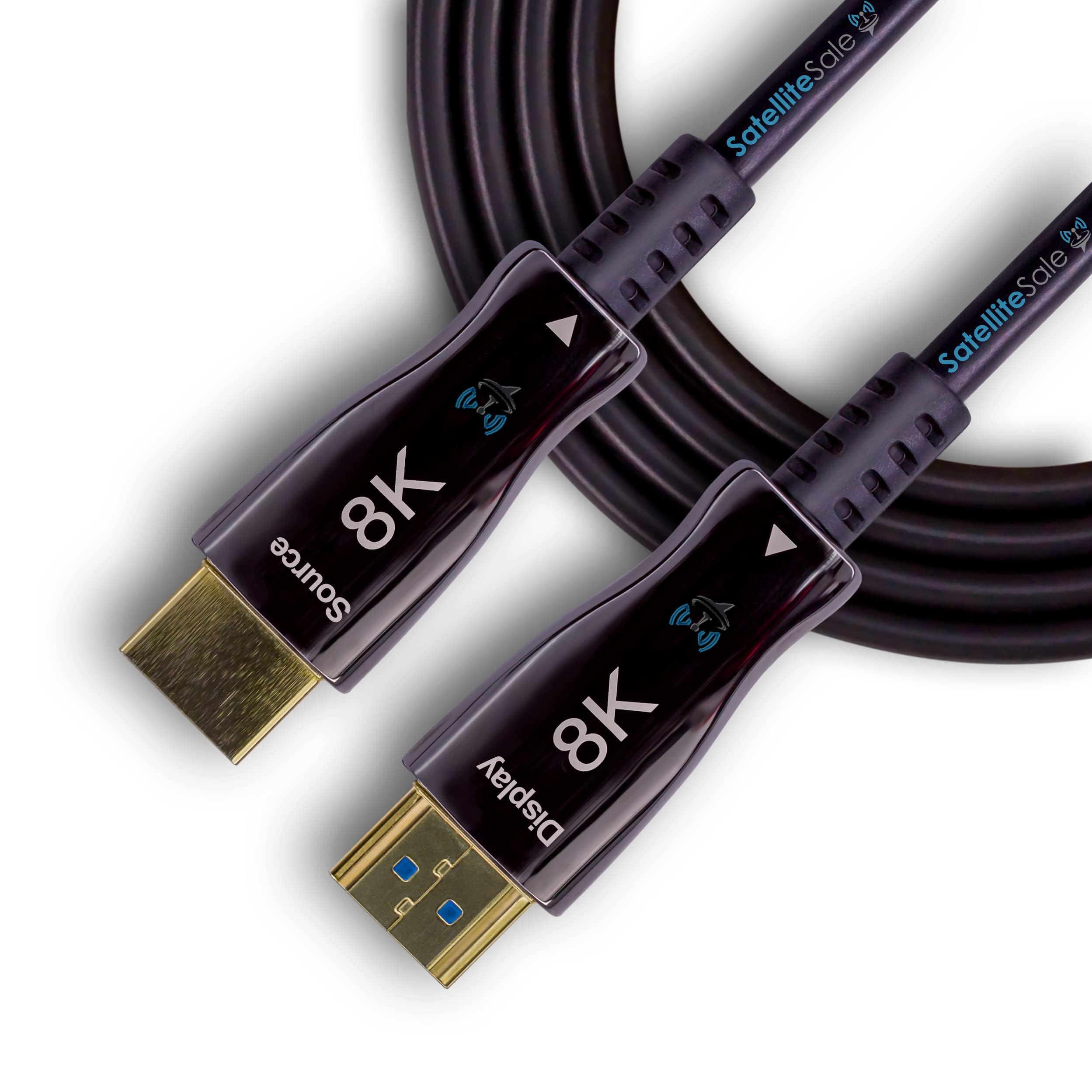 SatelliteSale Cavo HDMI 2.1 in fibra ottica 8K, ad alta velocità, 48 Gbps, 8K a 60 Hz, 4K a 120 Hz, HDR dinamico 10, eARC, HDCP2.2, 4:4:4, compatibile con HDTV, monitor, proiettore (30 metri)