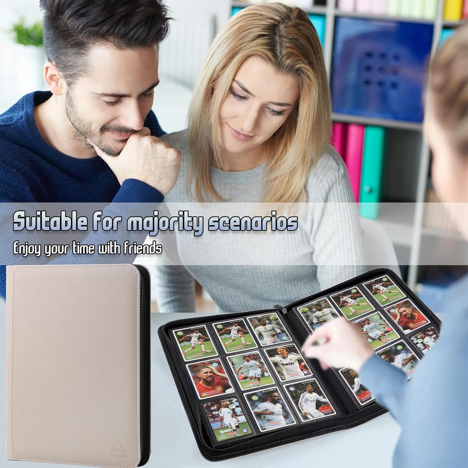 Arkeiliy Card Binder 9 Pocket, Double Sided Pockets Trading Card Binder with 30 Sleeves, Premium Zip Trading Card Holder Collector Album Holds 540 MTG image 4