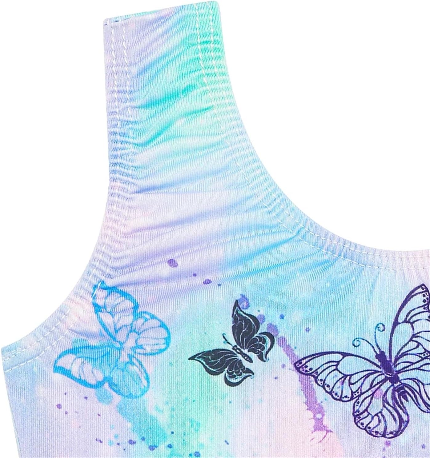 Gymnastics Leotards Girls Gymnastics Leotards Unitard Clothes Cute Tumbling Dance Outfit With Matching Shorts(140cm)