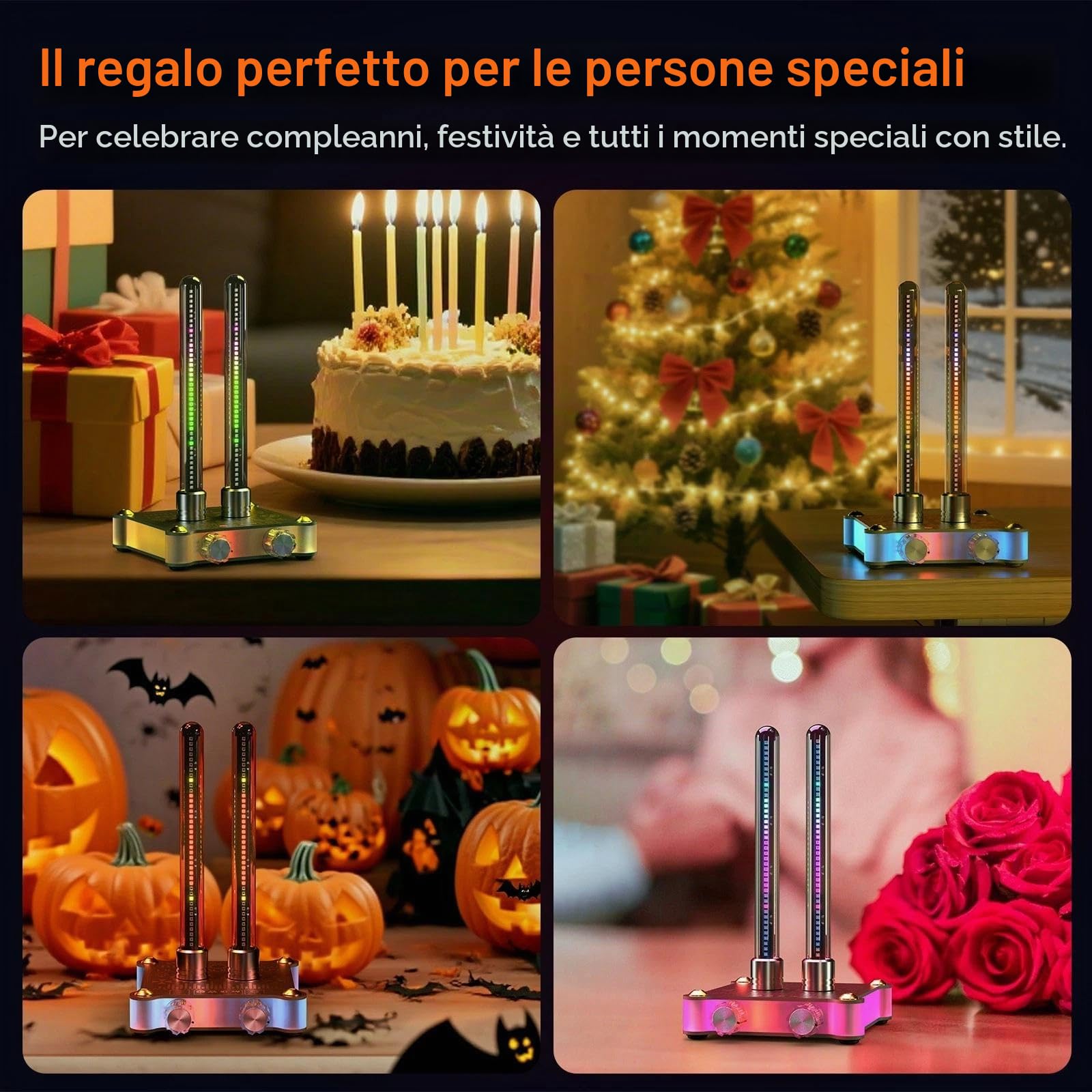 Nobsound RGB LED tubo musica spettro ritmo luce retrò livello sonoro metro microfono pickup per home stereo sistema desktop regalo con regolazione della sensibilità