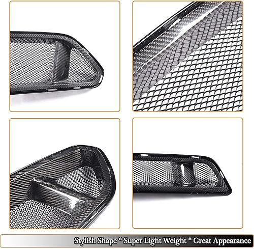 Miniatura 5 de Parrilla de parachoques delantero compatible con Ford Mustang GT V6 Shelby GT350R EcoBoost Coupe 2015 2016 2017 Car Racing Real Carbon Fiber Hood