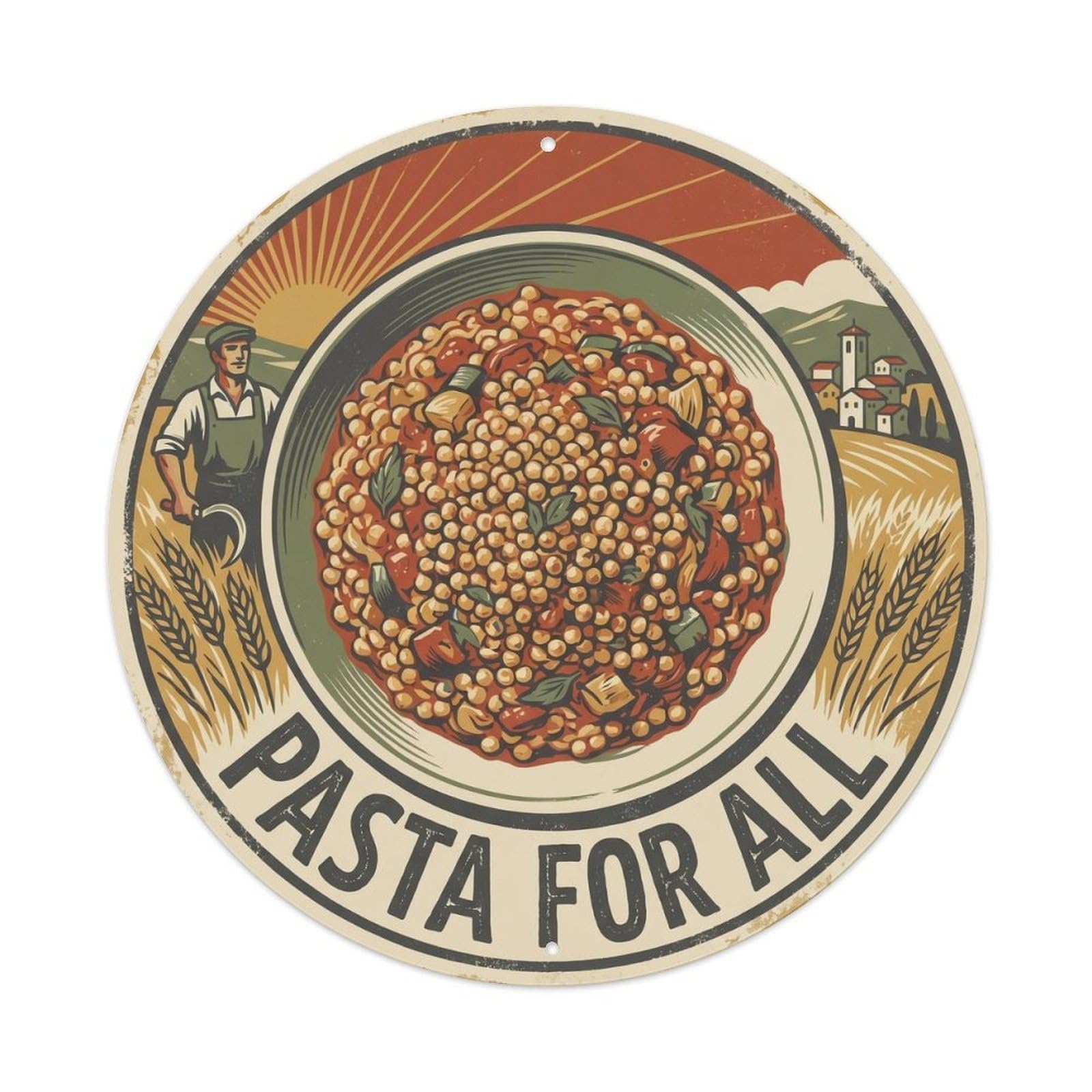 Pasta Food Market Silkscreen Italian Cuisine Metal Tin Sign