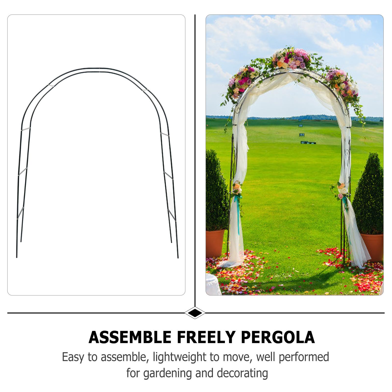 Arco da Giardino e Facile da Montare, in Ferro Verde Leggero