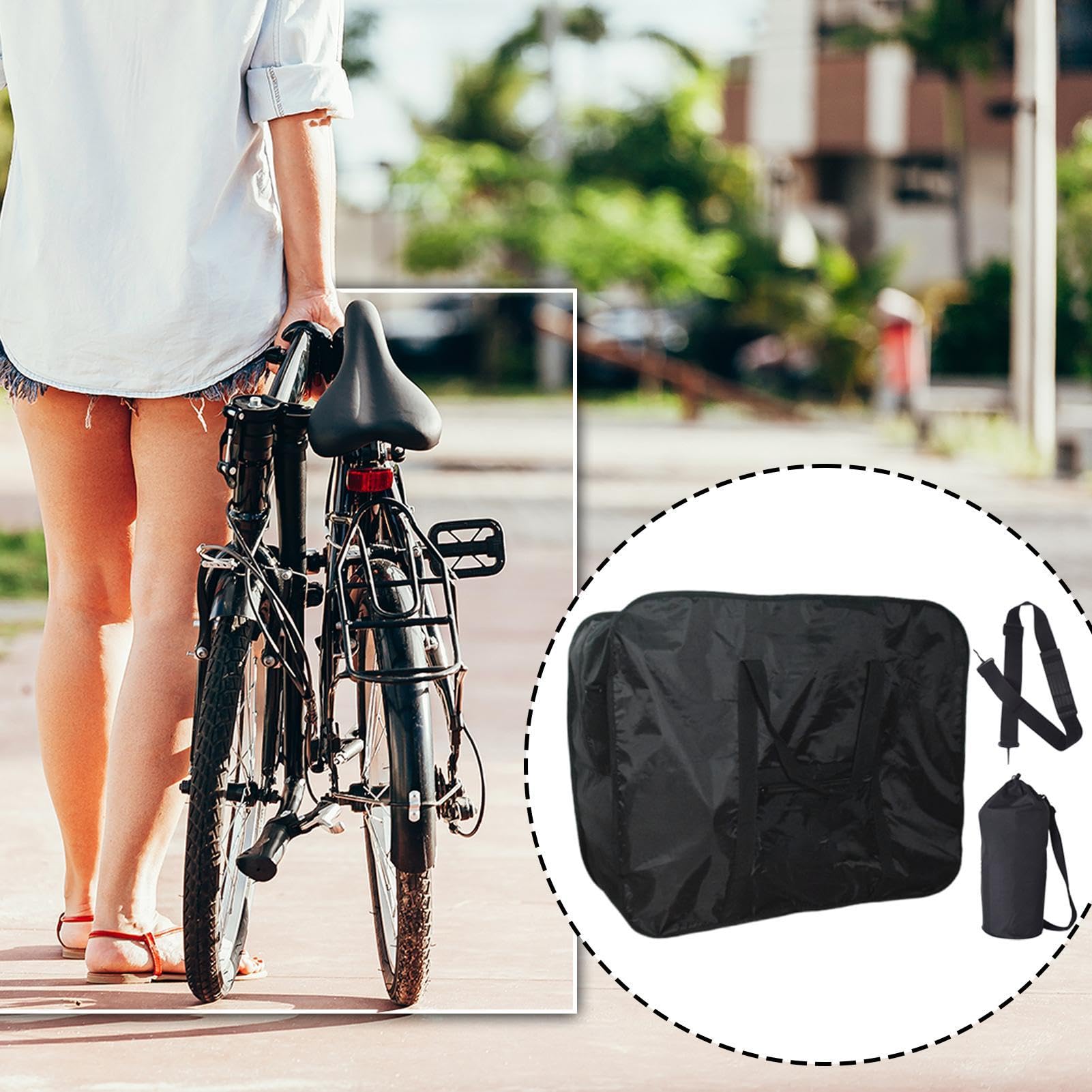 Borsa da ciclismo pieghevole, borsa da trasporto per ciclismo | Custodia per il trasporto in bicicletta - Robusta borsa da viaggio per ciclismo, custodia da ciclismo pieghevole all'aperto per trasport