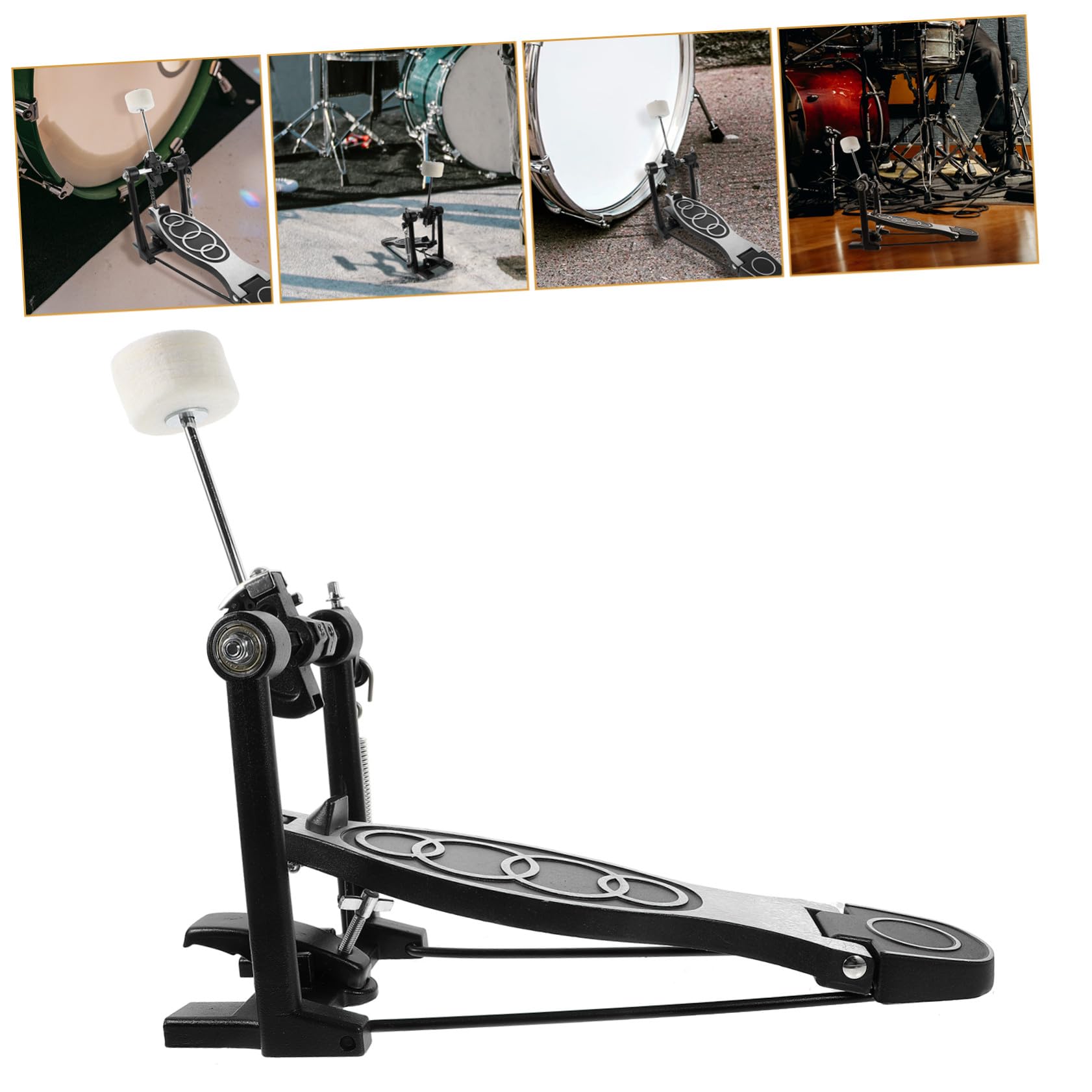 Pedale Singolo per Batteria Nero, Ricambio Accessorio 1 Pezzo | Lega di Alluminio e Ghisa, Lavorazione Precisa, Uso Semplice, per Set e Kit di Percussioni