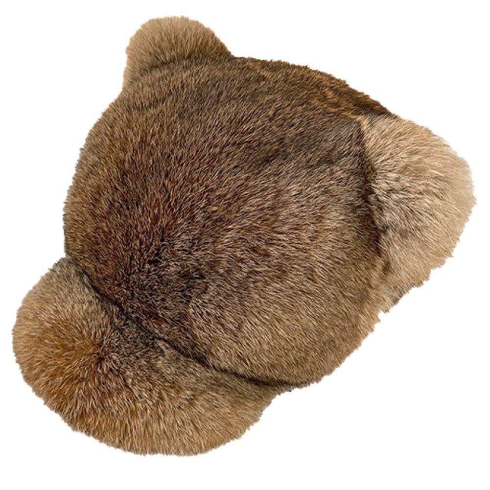 Casquette chaude d'hiver avec oreilles de chat pour femme