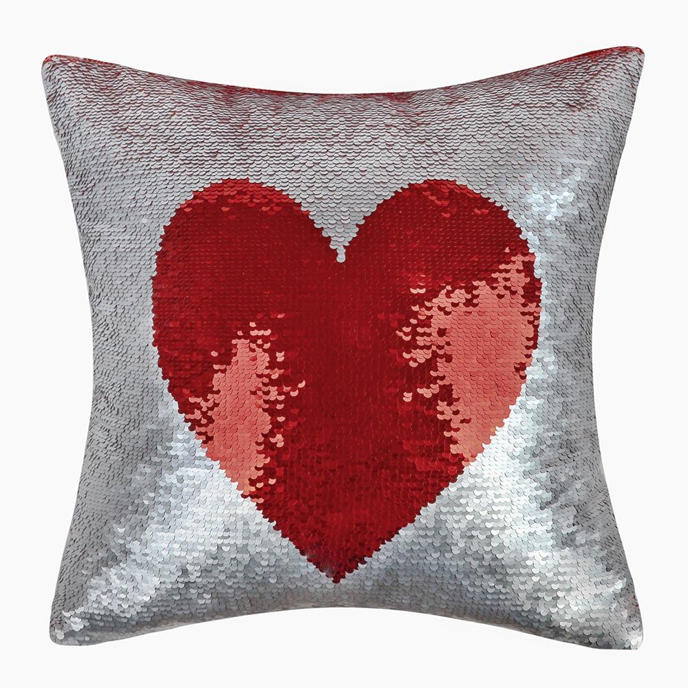 red sequin throw pillow