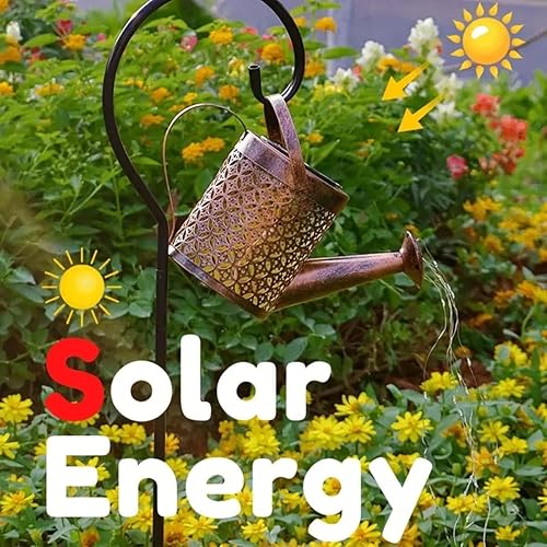 Miniatura 2 de Lámpara de lata de vertido impermeable para exteriores con energía solar, iluminación de jardín místico con diseño de metal retro y luces LED de