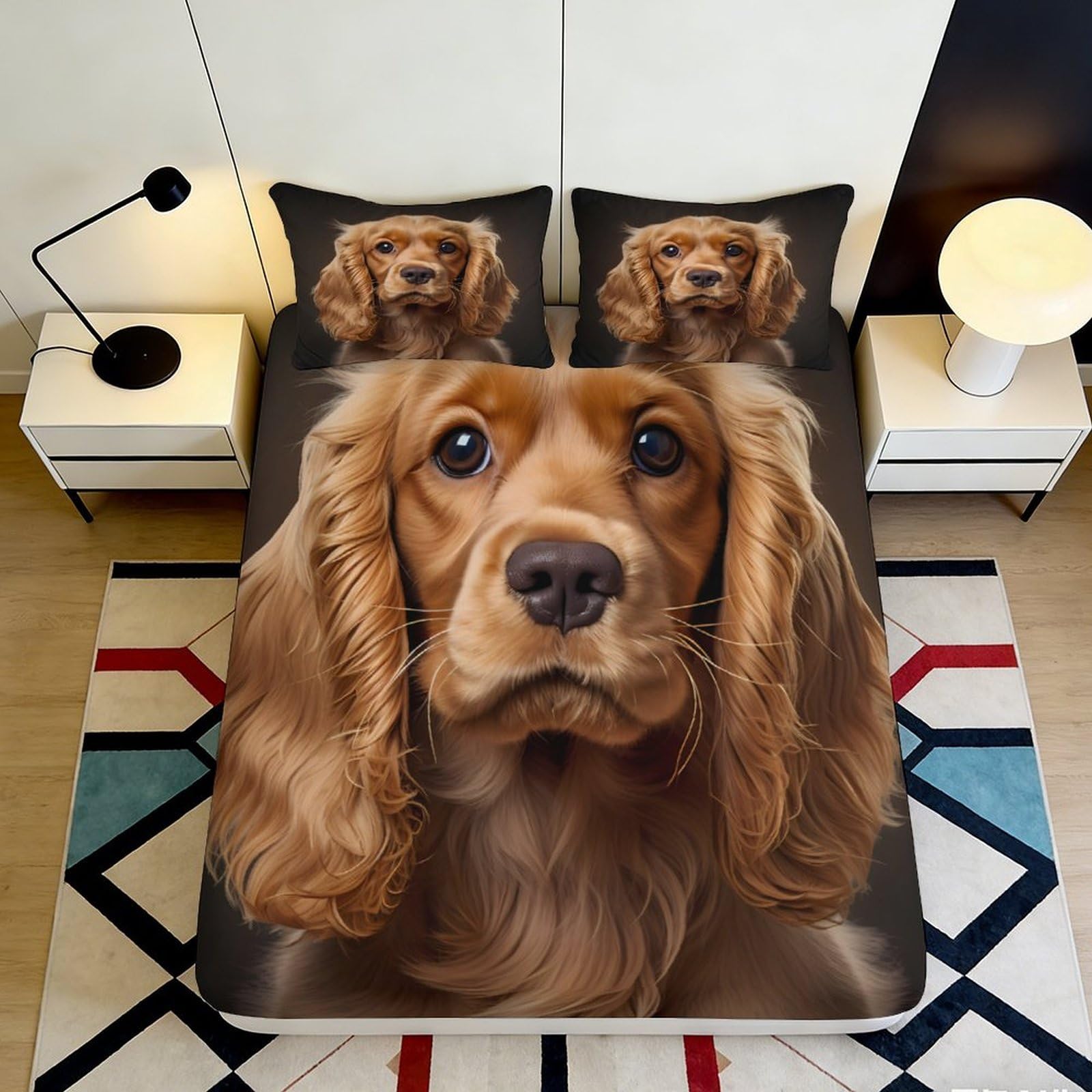 3D Printed Golden Retriever Fitted Sheet Microfiber Soft Decor Dog Bed Sheet Bedroom Guest Room Protector 90x200x25cm