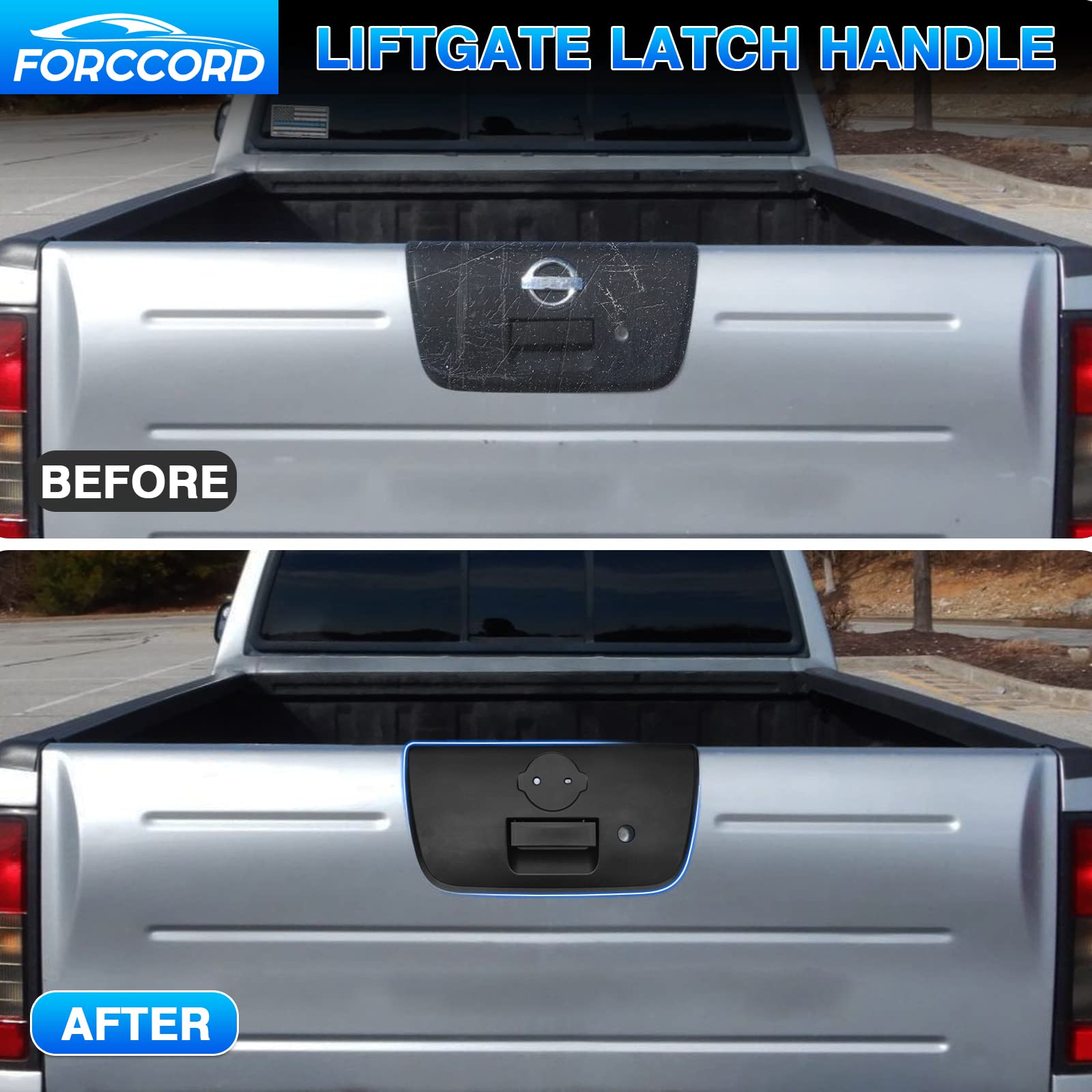 APPERFiT Tailgate Handle & Bezel W/o Keyhole Compatible With Nissan Frontier 2001 - Foto 3