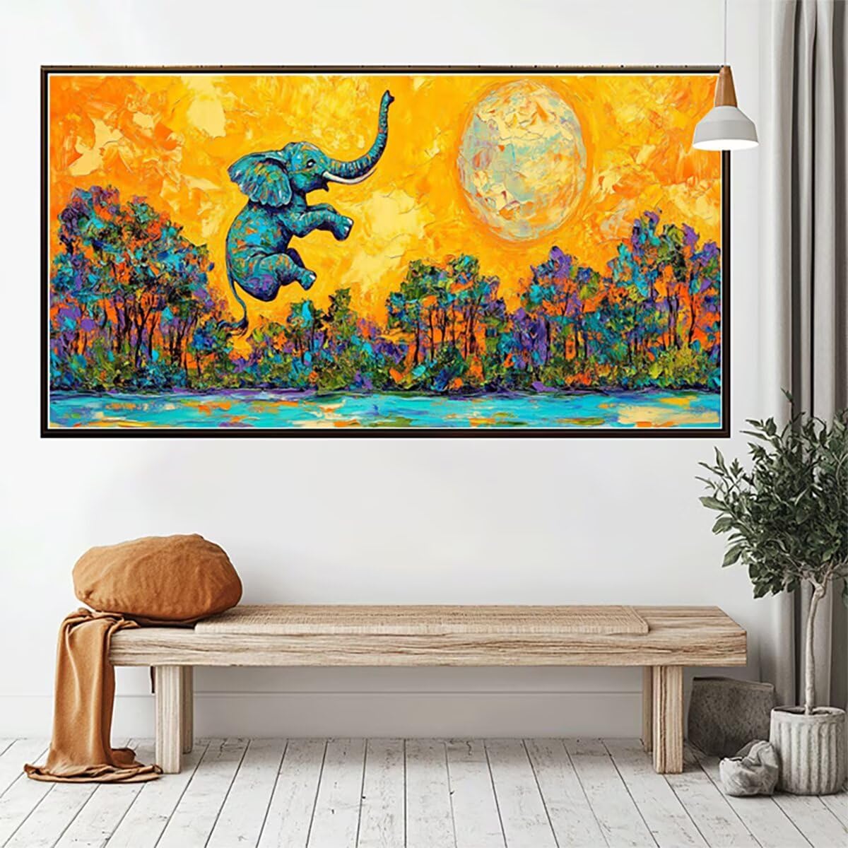 Amazon.co.jp: 数字油絵 象, ペイントバイナンバー 風景, Paint by