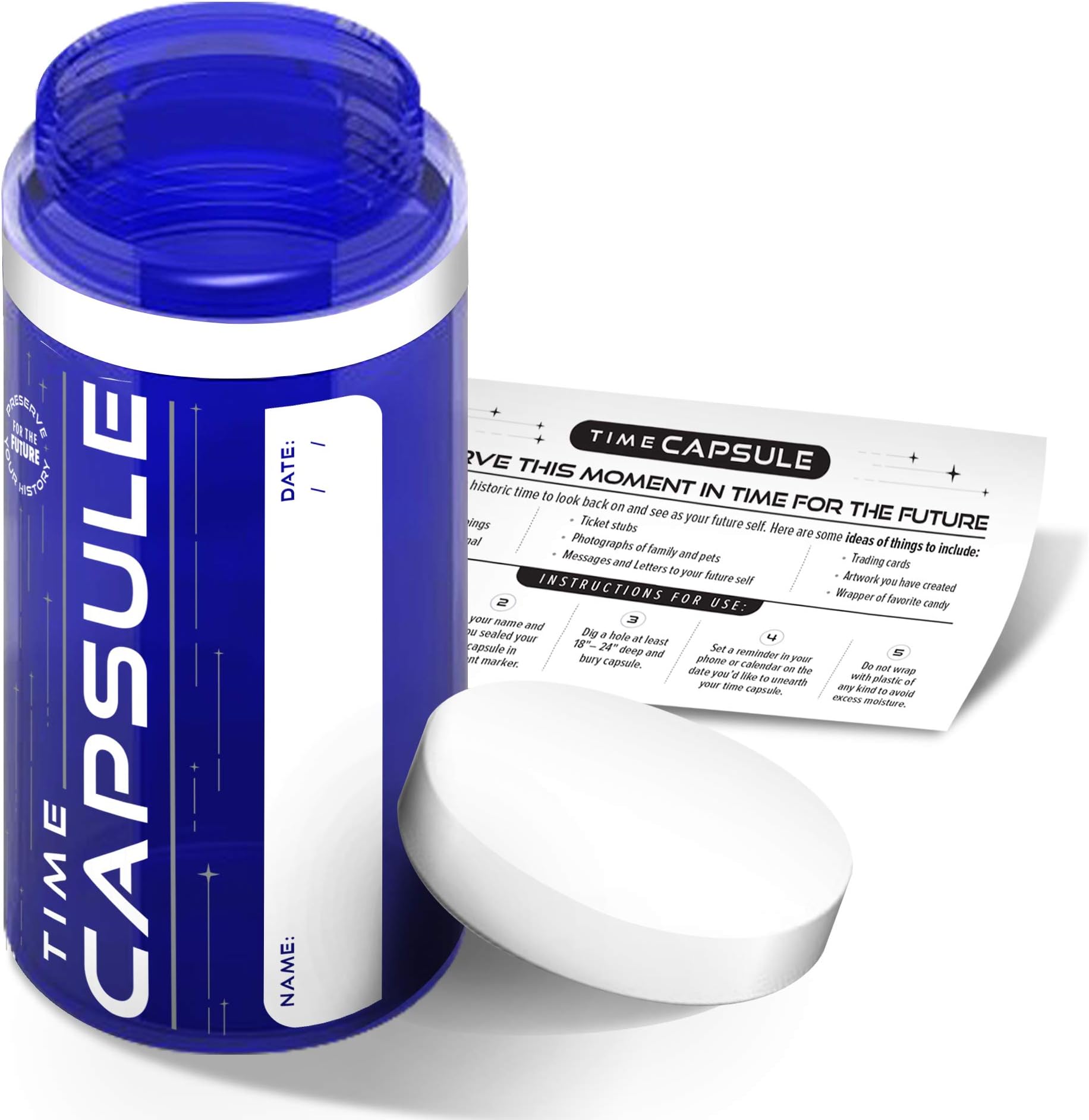 QPS Large Time Capsule to Bury for Kids - A Keepsake for Your Future Self - Airtight & Waterproof Underground Storage Container