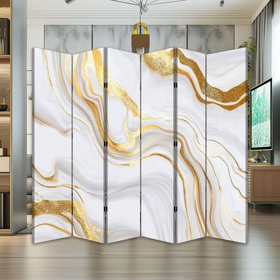 Amazon.com: 6 Panels Folding Screen Room Divider Luxury Gold