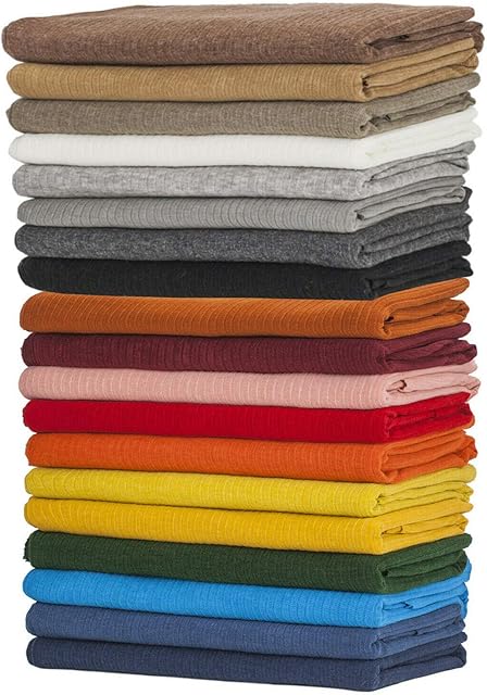 Rib Knit Jersey Fabric,4x2 Ribbed Design (Soft-Grey, 1 Meter) Great Drape, Stretch in Both Directions,Apparel Dress Making Material. 19 Colours Crafts Baby Photography Backdrops,Neotrims