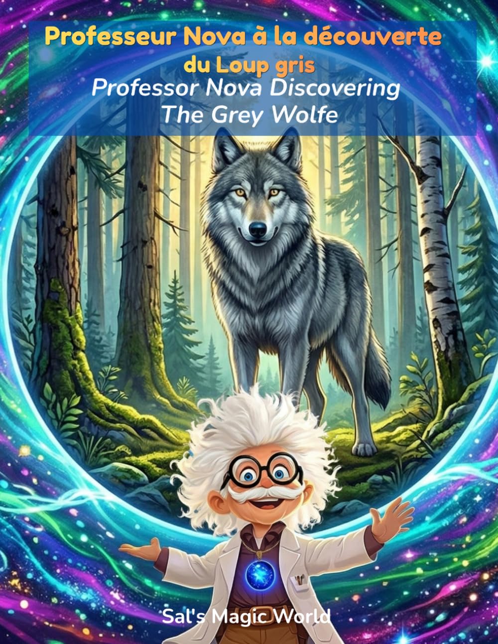 Professeur Nova à la découverte du Loup gris: Un livre bilingue français / anglais