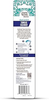 GuruNanda Dual Action Tongue Scraper (1 Pack), 2-in-1 Tongue Scraper & Soft Bristled Brush, Deep Cleans & Fights Bad Breath - Color Varies