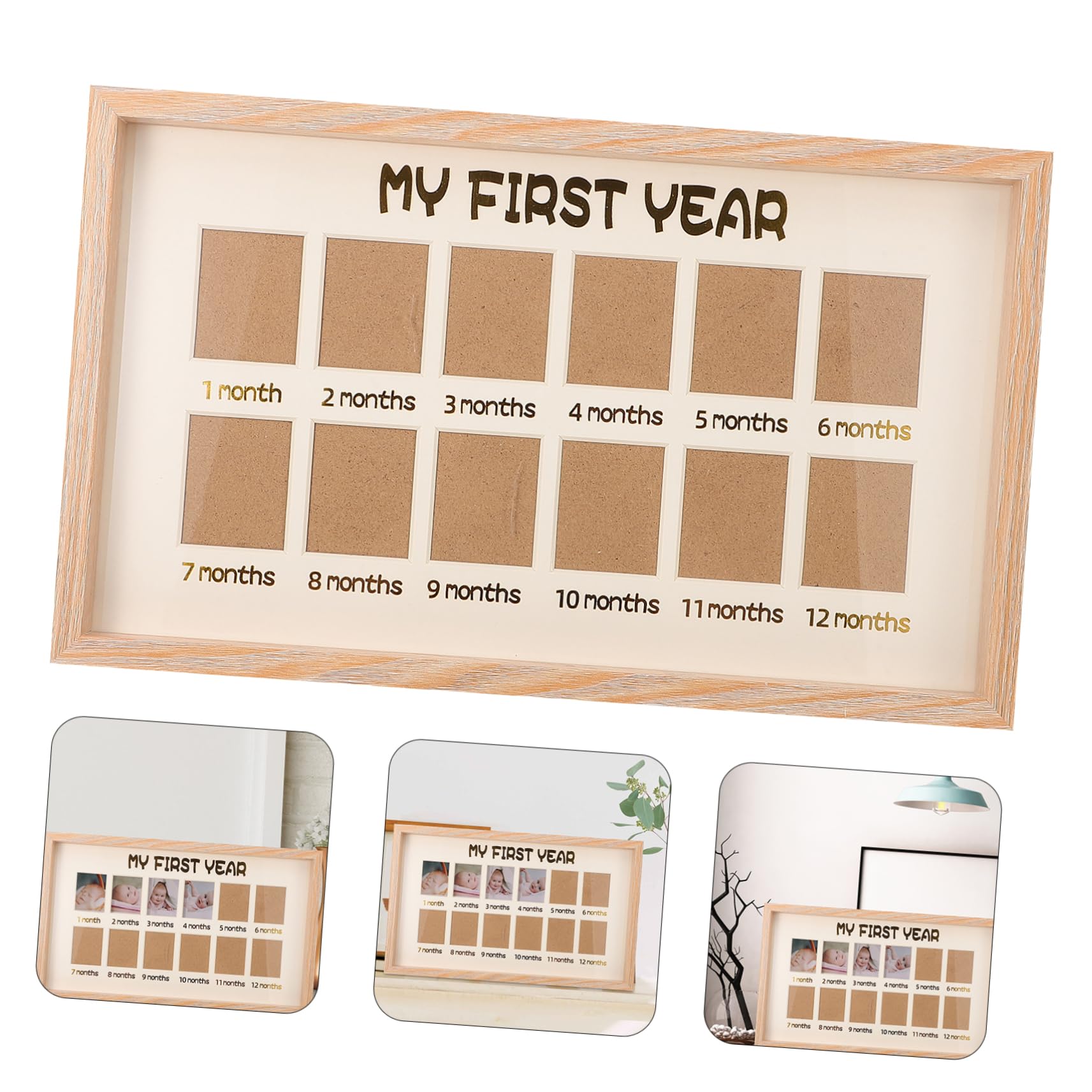 HANABASS First Birthday Photo Frame 12 Month Milestone Frame Artistic Home Decor