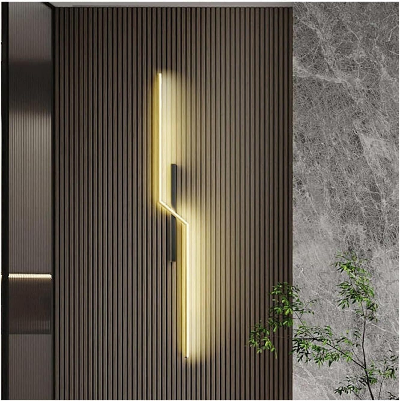 HYJAUSXB Wall Lamps Sconces Minimalist Linear Sconce Long Strip Led Indoor Hardwired Metal Light Fixture for Bedroom Bedside Living Room Hallway(80cm)