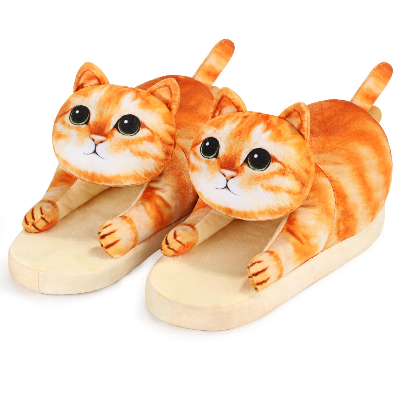 Sponsored Ad - Funny Cat Slippers for Women,Fuzzy Animal Indoor House Shoes with Soft Memory Foam,Comfy Plush Warm Slip-on Slippers,Cat Gifts for Cat Lover