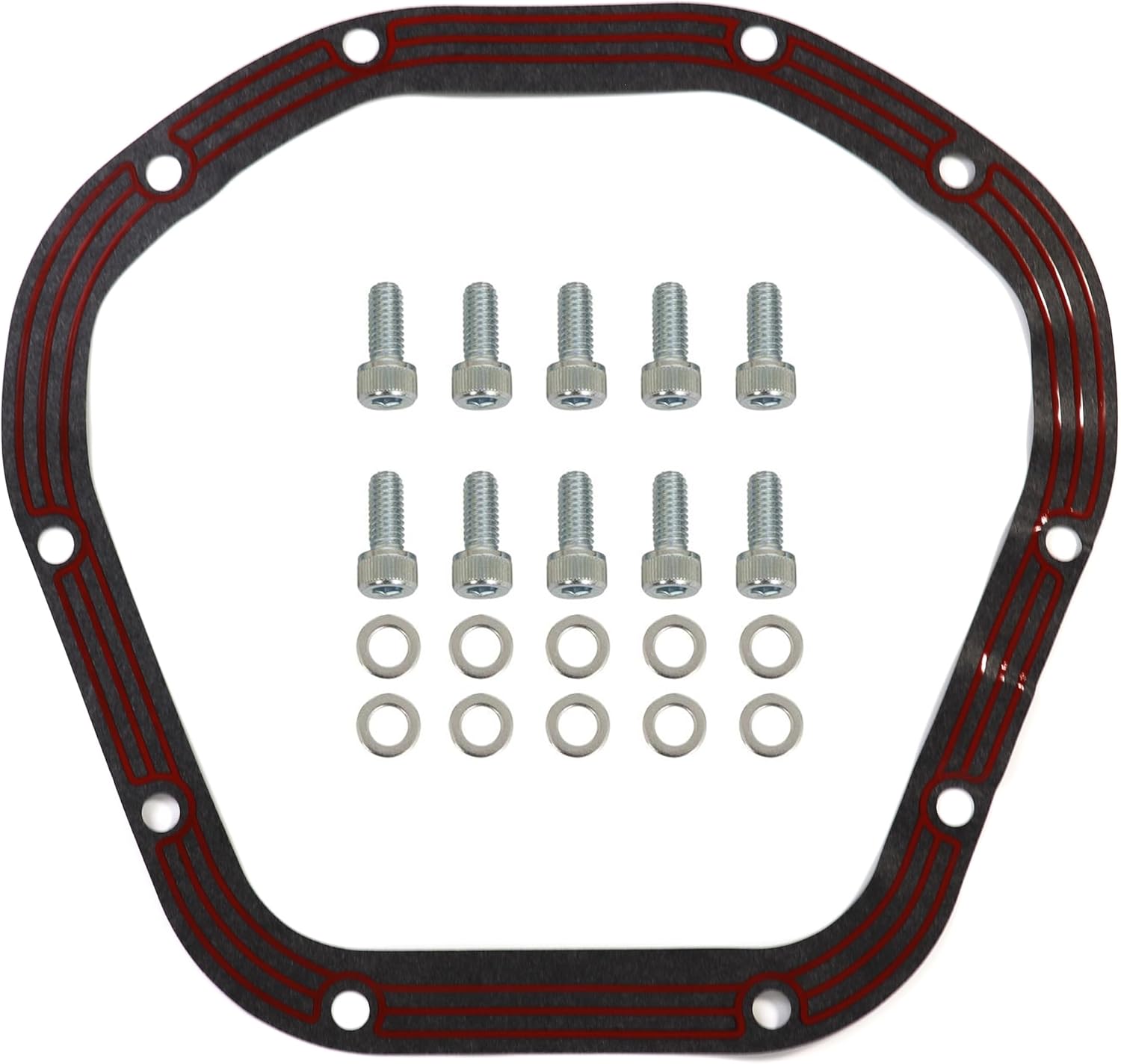 Fit for Dana 60 & 70 10-bolts 9.75" Rear Differential Cover with Gasket Compatible with Ford 1980-1988 E-250 Econoline Club Wagon Jeep J20 J-2600 J-2700 J-3600 4910 (4910 Polished)