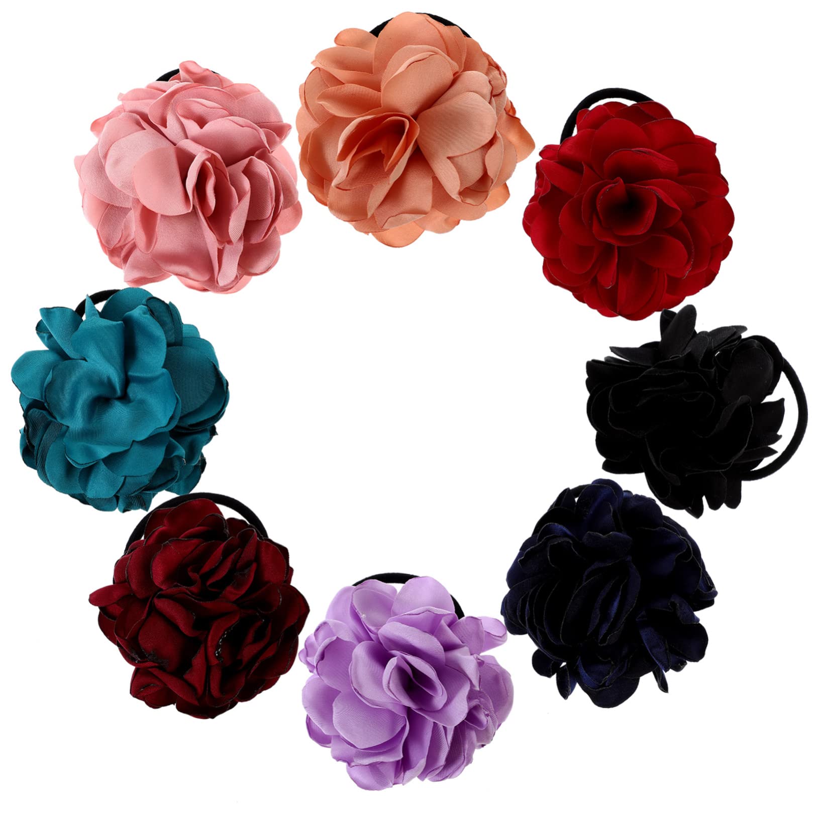 POPETPOP 32piezas Coleteros Para Niñas Accesorios De Cabello Elásticos Decoración De Flores y Pompones Para Peinados De Ocasión y Uso Diario Variedad De