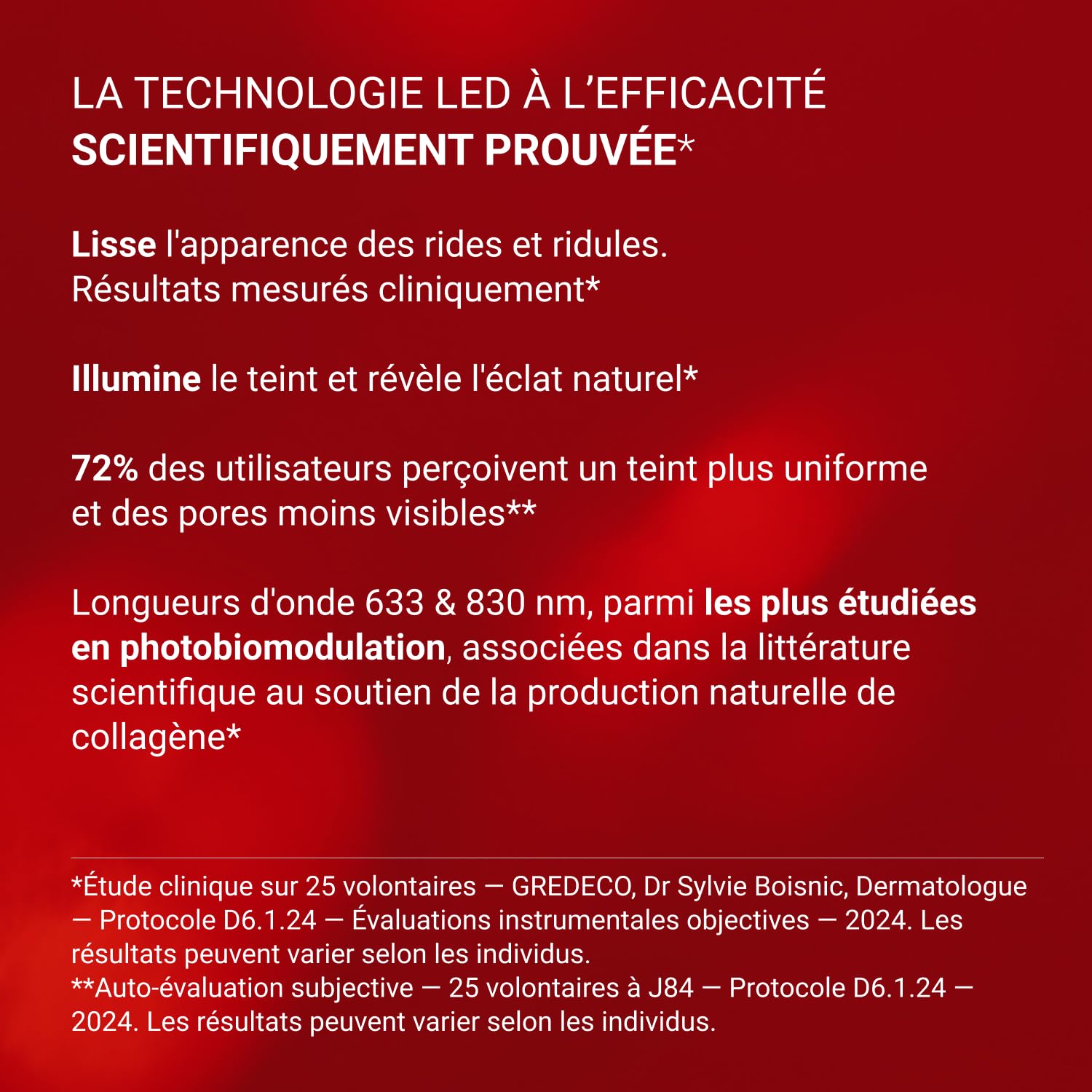 NOOANCE - Masque LED Anti-Âge “Le Professionnel” - 254 LEDs 633/830 nm – Photobiomodulation de haute performance - Rides, Fermeté, Éclat