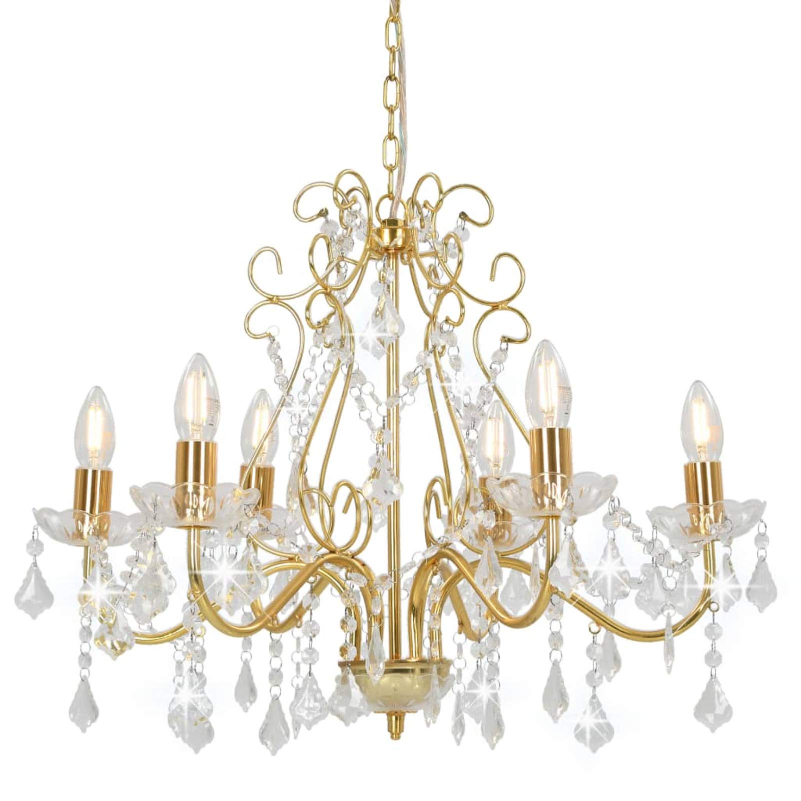 Tidyard Exquisite Crystal Chandelier - Elegant Gold Finish, 60 cm Diameter, Ideal for Dining Rooms & Hallways Model281603