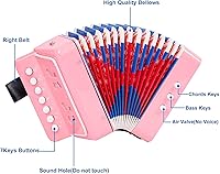Vista 5 de Kids Accordion, 10 Keys Control Button Accordion Musical Instruments for Kids Children Beginners Lightweight and Environmentally-friendly