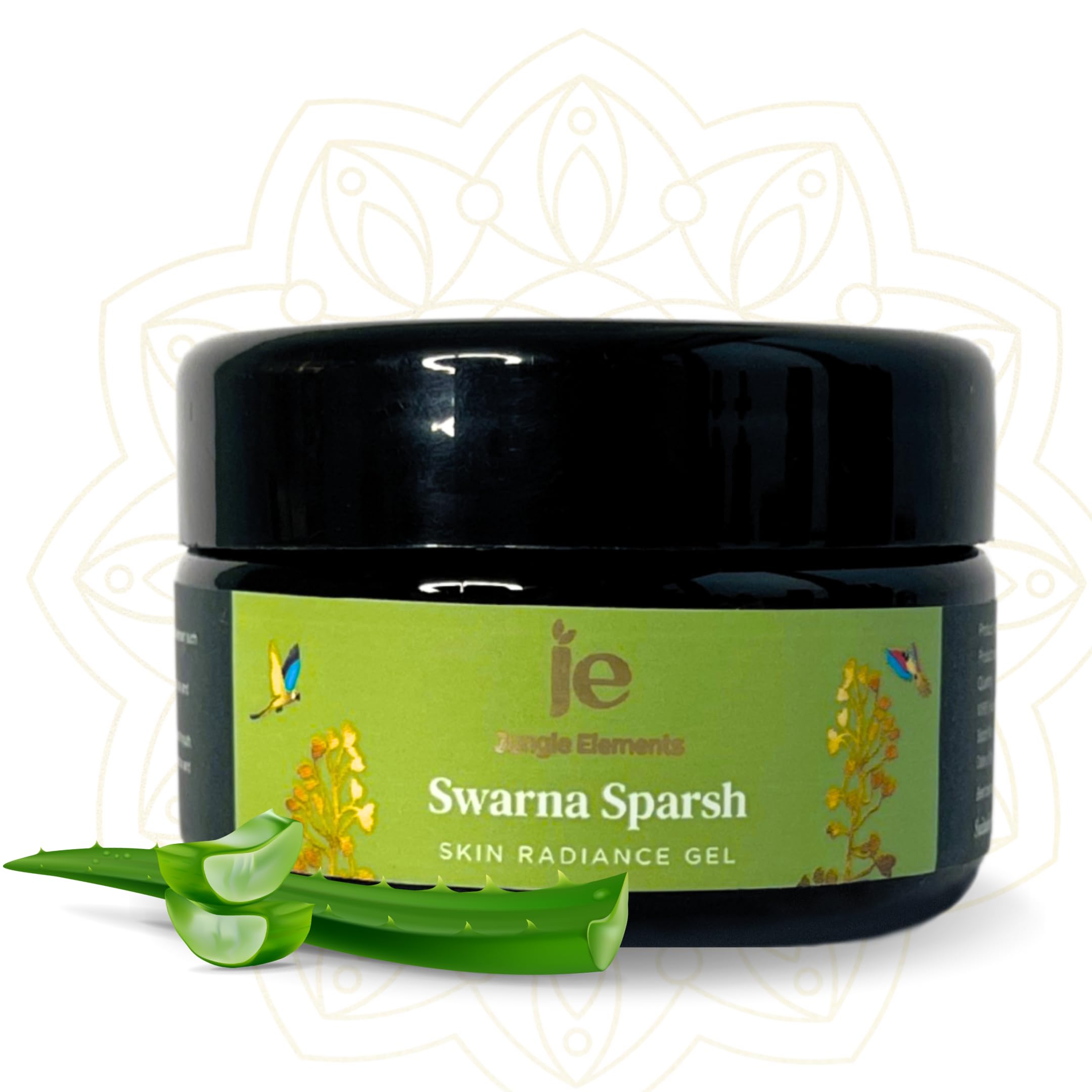 Jungle Elements Swarna Sparsh 24K Gold Radiance Gel with Swarna Bhasma, Aloe Vera and Glycerin | Sun Protectant and Moisturizer (25 g)