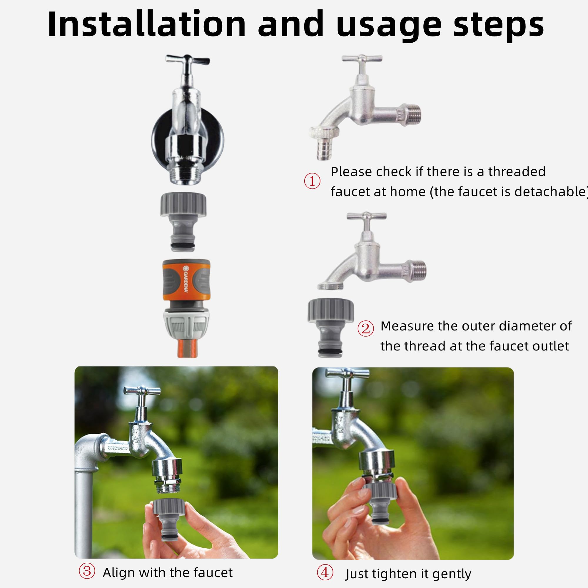 2 Pieces 3/4 Inch Hose Connection Adapter ,Inner Thread Tap Connection ,for Garden Hose,Irrigation System,Water Tap Adapter - Image 4