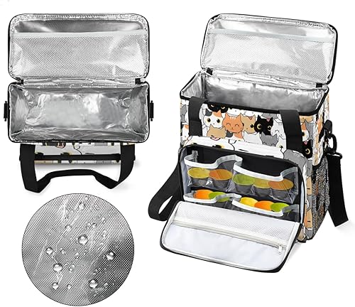 Miniatura 3 de Bolsa de café de dibujos animados con cabeza de gato de gatito, bolsa de transporte de viaje compatible con Keurig K-Mini o K-Mini Plus portátil de