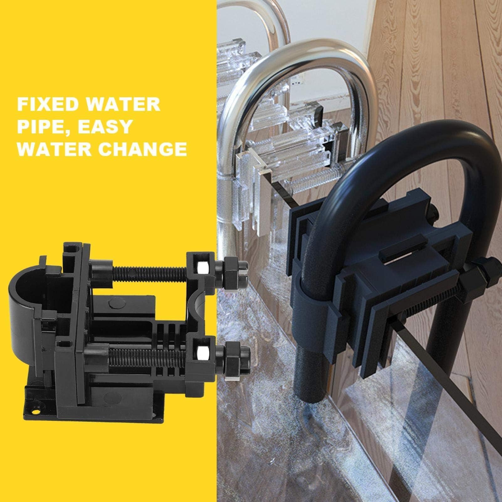 Clips de Fixation pour Tuyau d'Aquarium, 2 Pièces, Support Multifonctionnel pour Changement d'Eau, Noir