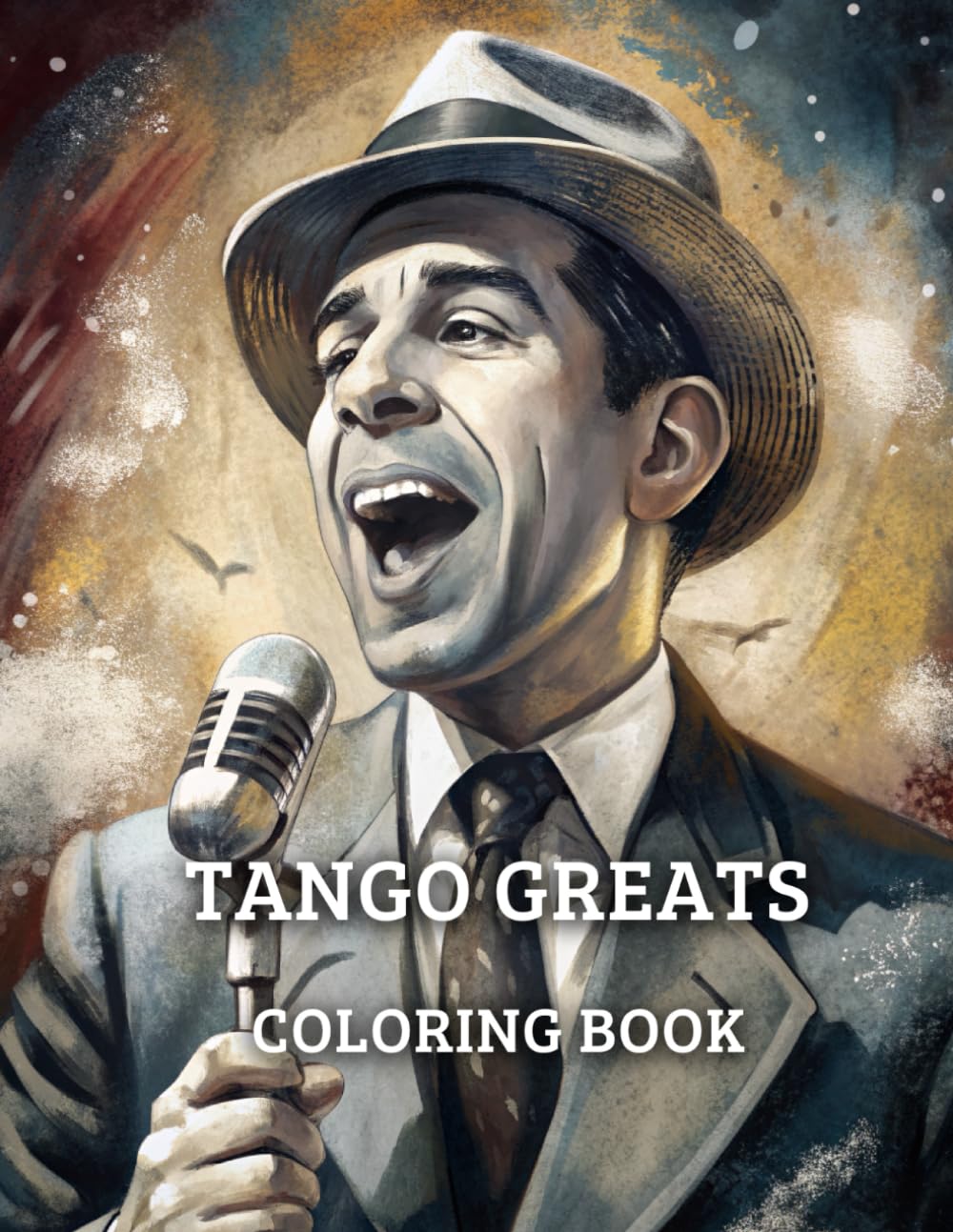Tango Greats Coloring book: Best Tango singers - emblems of Argentine tango, figures, orchestras, dancers, love, passion and more.
