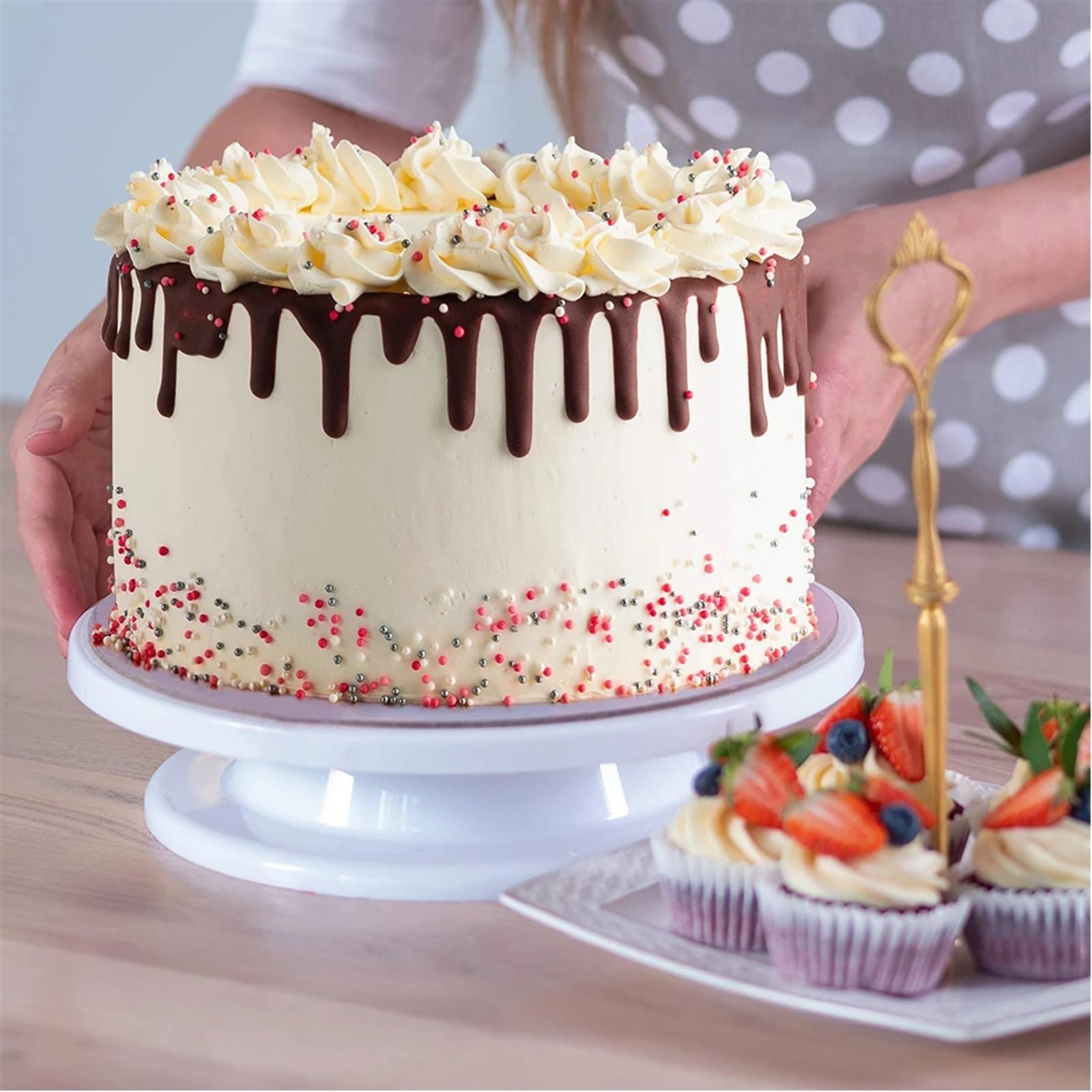 Plateau tournant à gâteau en alliage